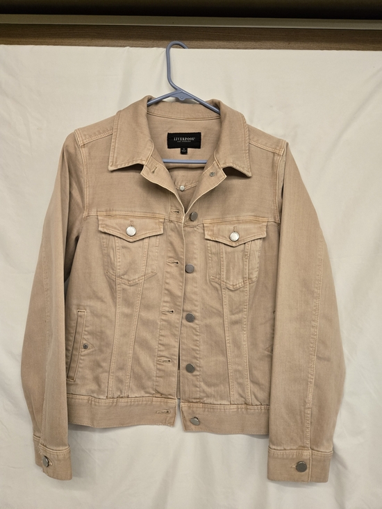 Liverpool Jackets & Blazers - Liverpool Tan Denim Jacket for Women